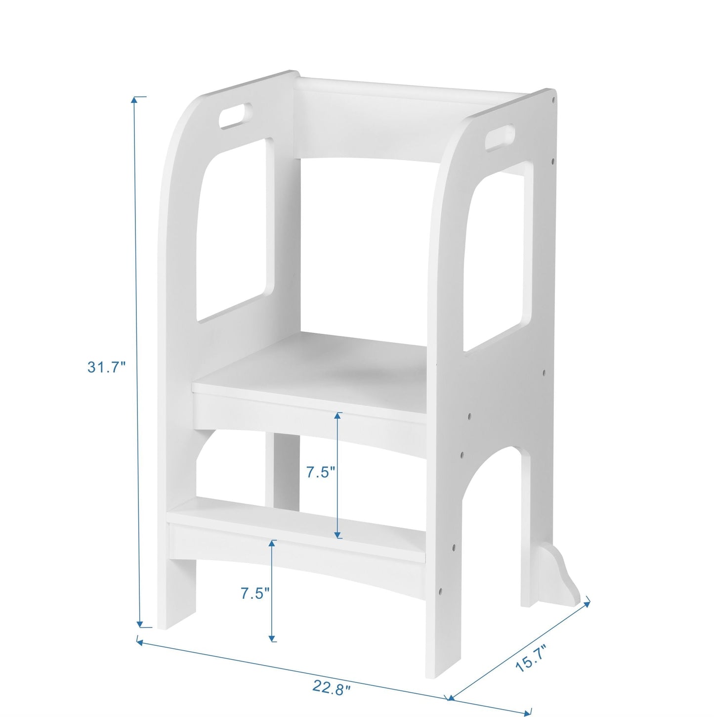 Child Standing Tower;  Step Stools for Kids;  Toddler Step Stool for Kitchen Counter;  White - Renee Lane Company