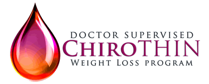 Doctor supervised Chirothin weight loss program logo with red flame icon