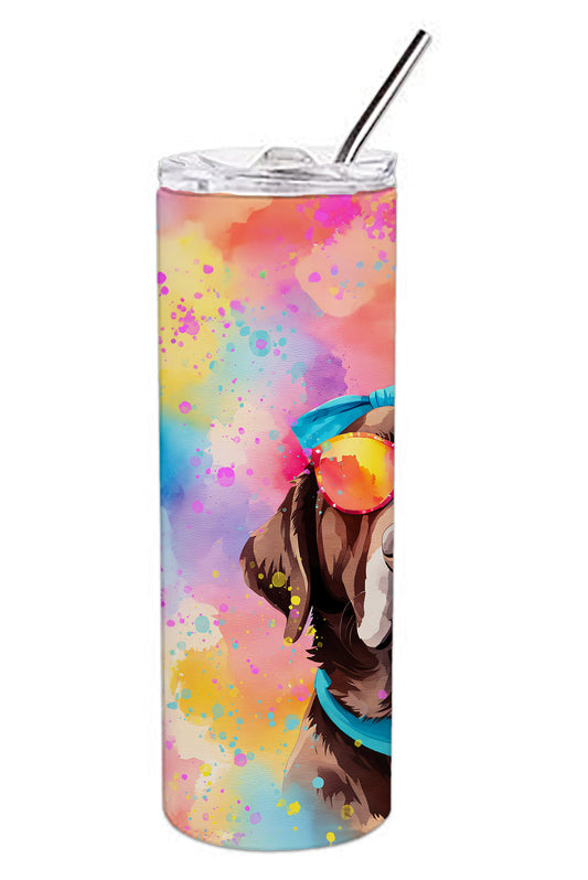 Chocolate Labrador Hippie Dawg Stainless Steel Skinny Tumbler Vacuum Double Walled Reusable Insulated Tumbler Travel Cup for Coffee Cocktails Gift with Lid, 20 oz - Renee Lane Company