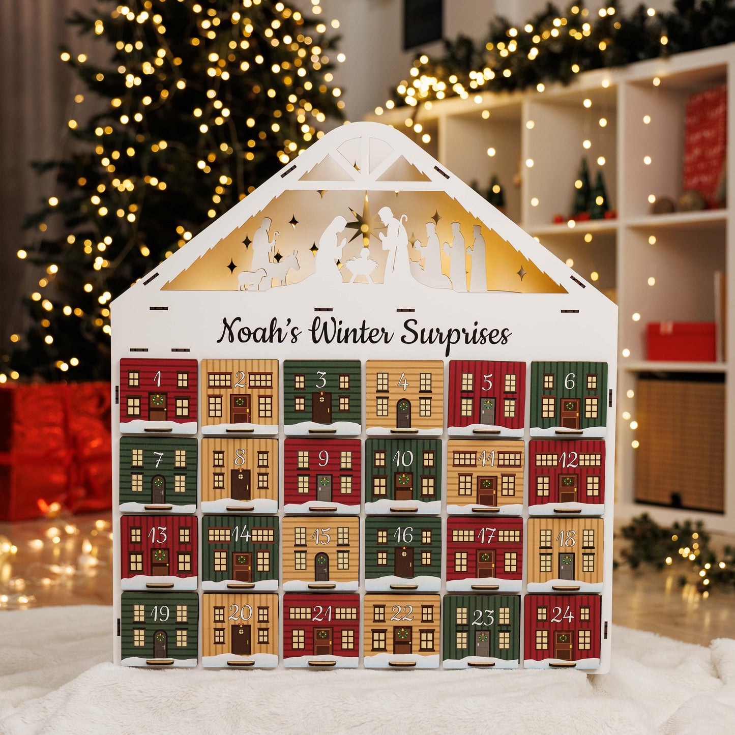Christmas Advent Calendar - Colored - Renee Lane Company