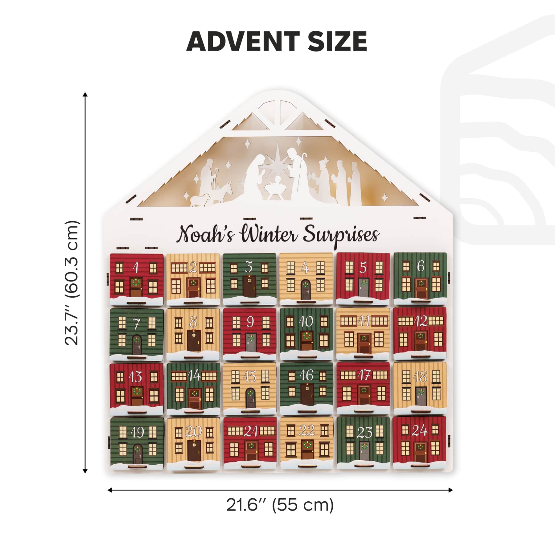 Christmas Advent Calendar - Colored - Renee Lane Company