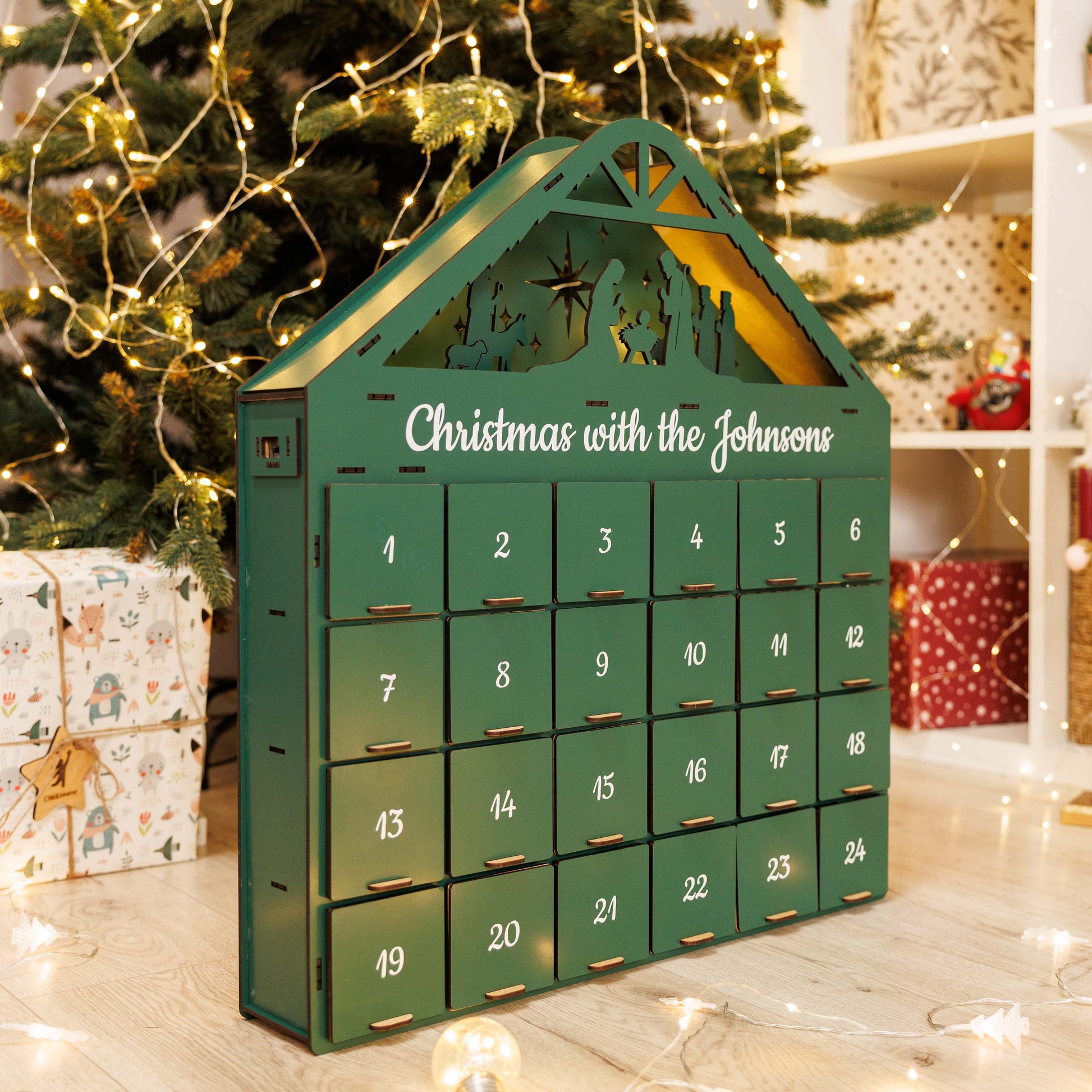 Christmas Advent Calendar - Green - Renee Lane Company