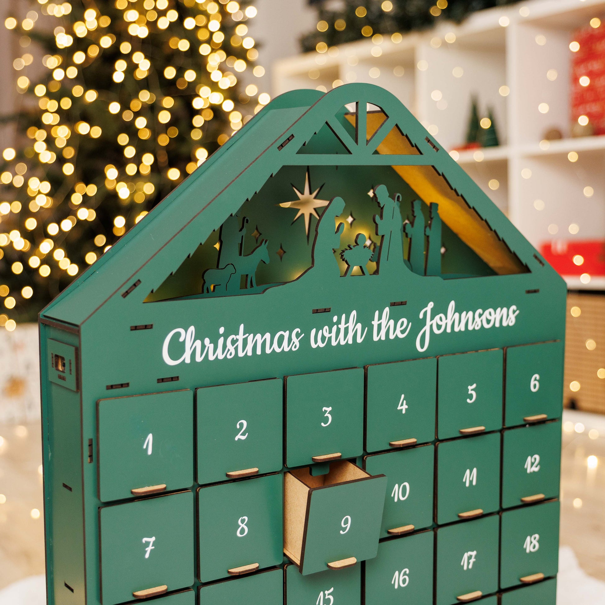 Christmas Advent Calendar - Green - Renee Lane Company