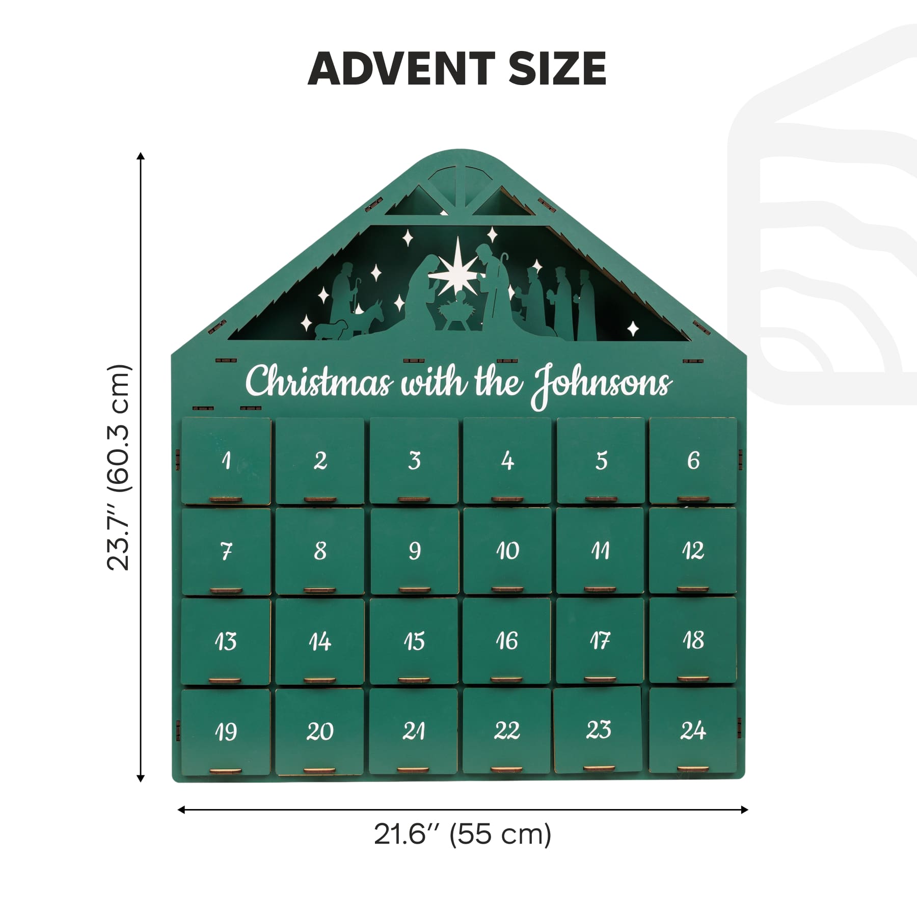 Christmas Advent Calendar - Green - Renee Lane Company