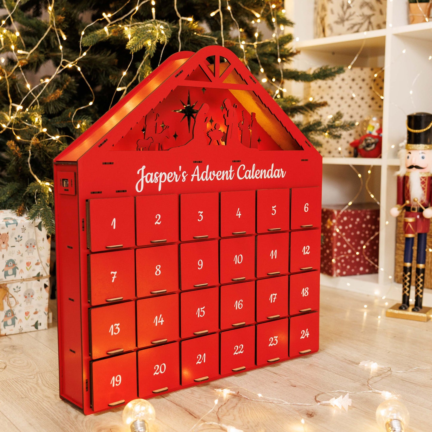 Christmas Advent Calendar - Red - Renee Lane Company