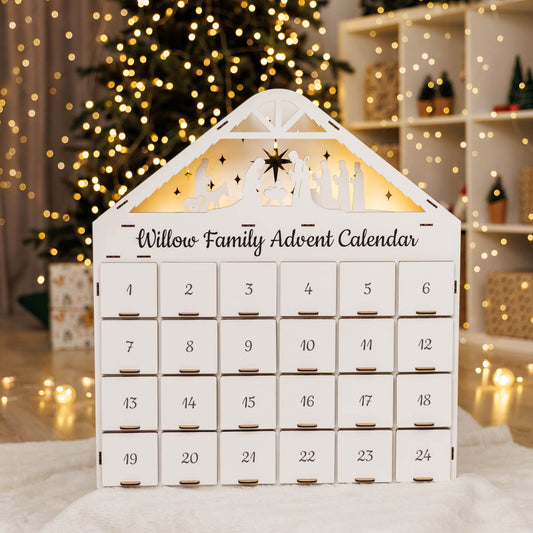 Christmas Advent Calendar - White - Renee Lane Company