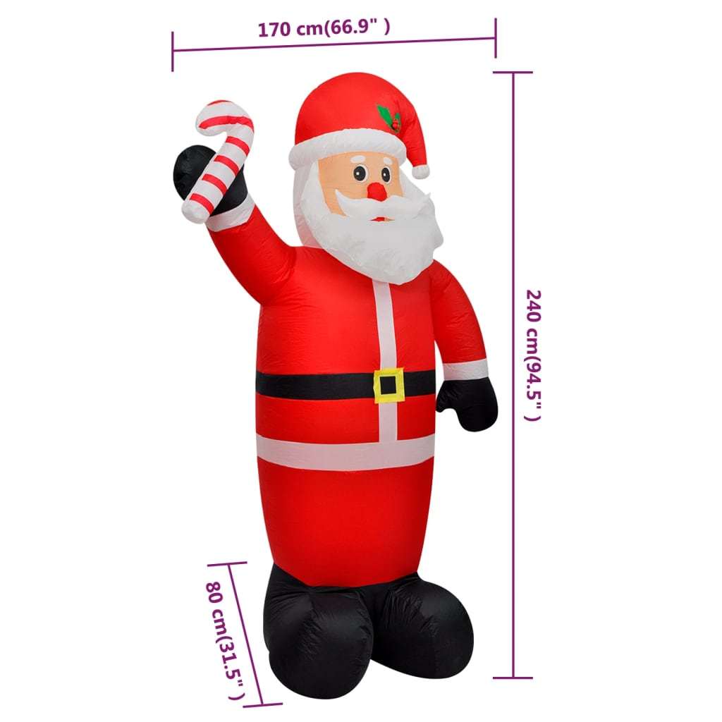 Christmas Inflatable Santa Claus with LEDs 8 ft - Renee Lane Company
