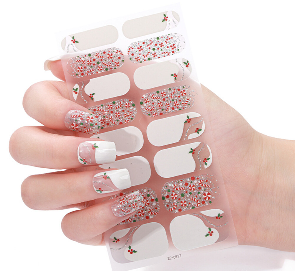 Christmas Mistletoe Gel Nails - Renee Lane Company