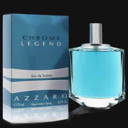 Chrome Legend eau de toilette spray for men, teal glass bottle with silver cap