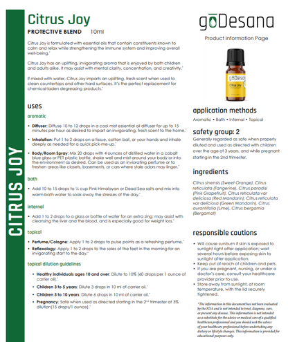 Citrus Joy Blend Essential Oil - Calming, Relaxing, Immune Building - Renee Lane Company