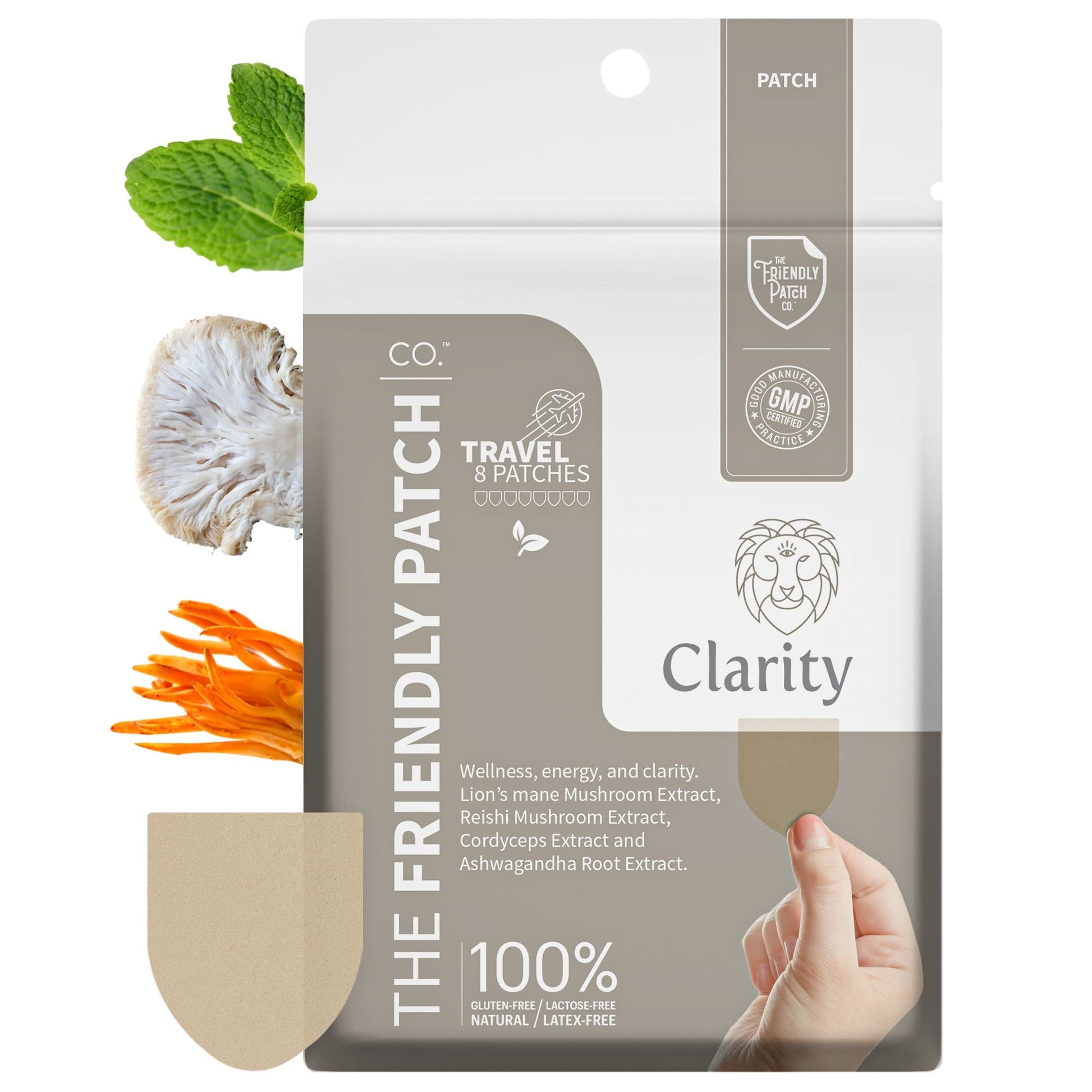 Clarity Focus Patch: Lions Mane Mushroom, Reishi Mushroom, and cordyceps 8 patches - Renee Lane Company