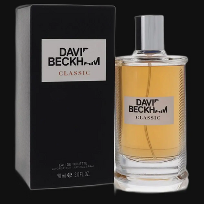 David Beckham Classic men’s eau de toilette, 90 ml glass bottle with silver cap and box