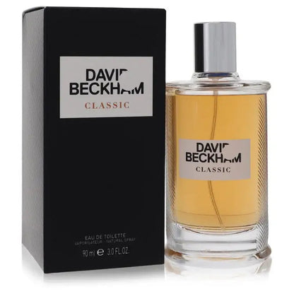 David Beckham Classic eau de toilette set: 90 ml bottle with silver cap and black box
