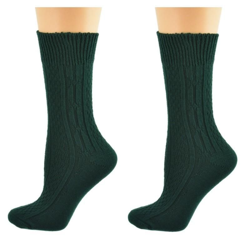 Classic Cable Knit Acrylic Crew Socks 2 pair pack - Renee Lane Company