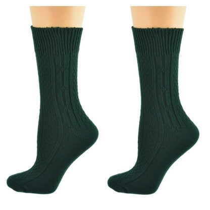 Classic Cable Knit Acrylic Crew Socks 2 pair pack - Renee Lane Company