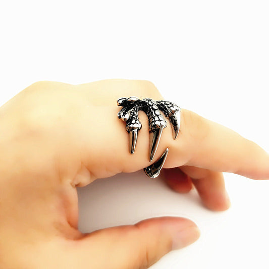 Claw Rings Punk Dragon Eagle Claw High Quality Alloy Casting Black Open Ring for Men and Women - Renee Lane Company