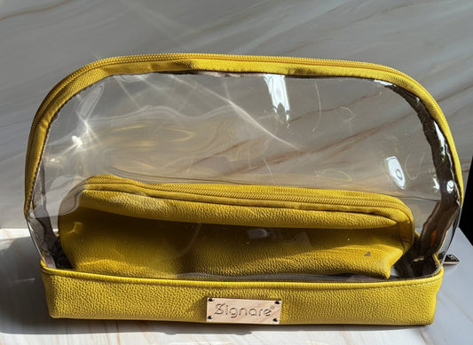 Clear Toiletry Bag Set – Light Yellow Duo (2-Piece) - Renee Lane Company
