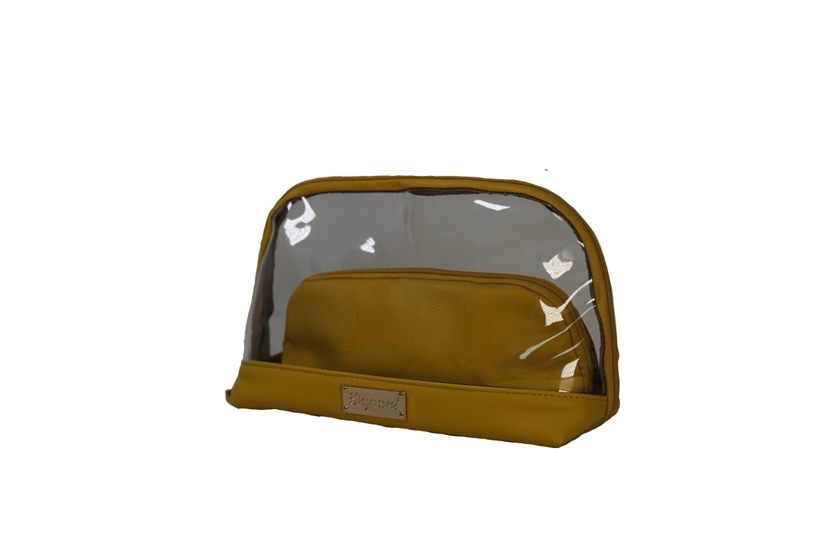 Clear Toiletry Bag Set – Light Yellow Duo (2-Piece) - Renee Lane Company