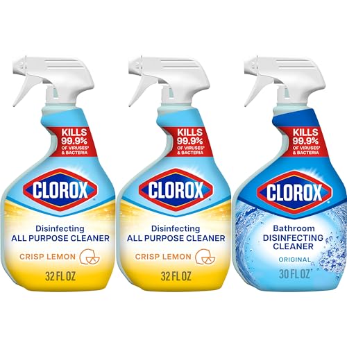 Clorox Disinfecting All-Purpose Cleaner 32 Oz and Disinfecting Bathroom Cleaner Household Essentials 30 Oz Pack of 3 - Renee Lane Company