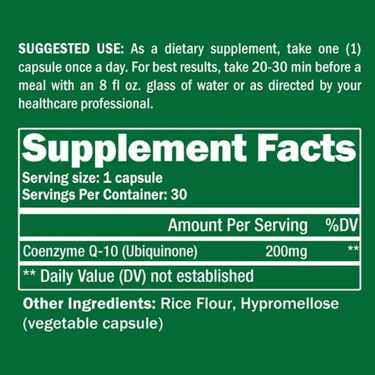 CoQ10 Supplement 30 Capsules - Renee Lane Company