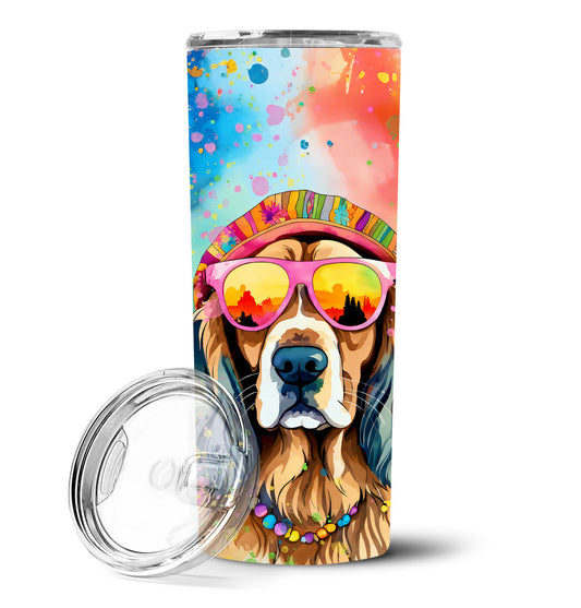 Cocker Spaniel Hippie Dawg Stainless Steel Skinny Tumbler Vacuum Double Walled Reusable Insulated Tumbler Travel Cup for Coffee Cocktails Gift with Lid, 20 oz - Renee Lane Company