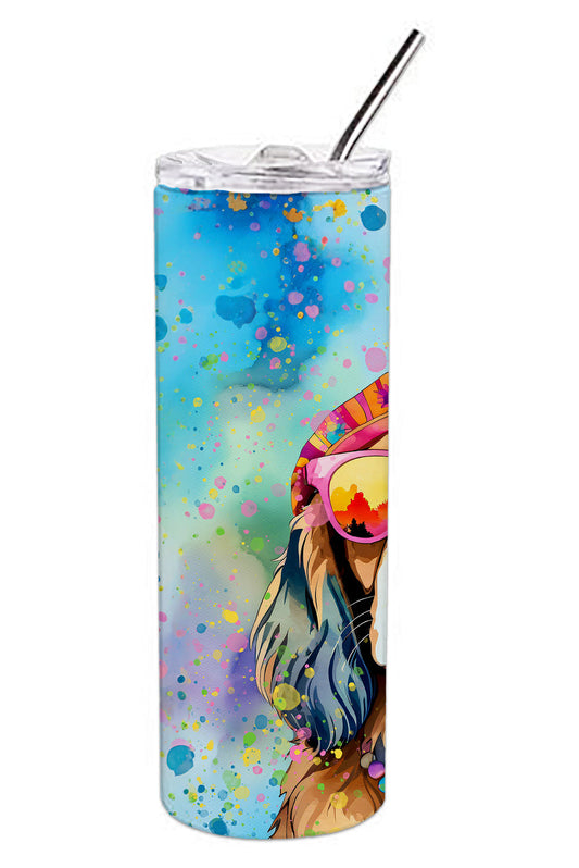 Cocker Spaniel Hippie Dawg Stainless Steel Skinny Tumbler Vacuum Double Walled Reusable Insulated Tumbler Travel Cup for Coffee Cocktails Gift with Lid, 20 oz - Renee Lane Company