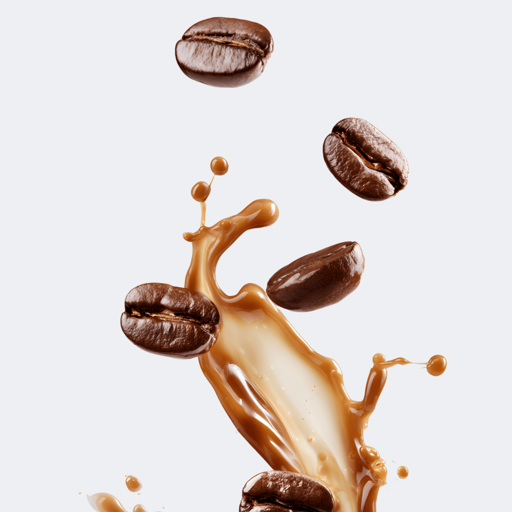 Creamy deodorant swirl with coffee bean halves