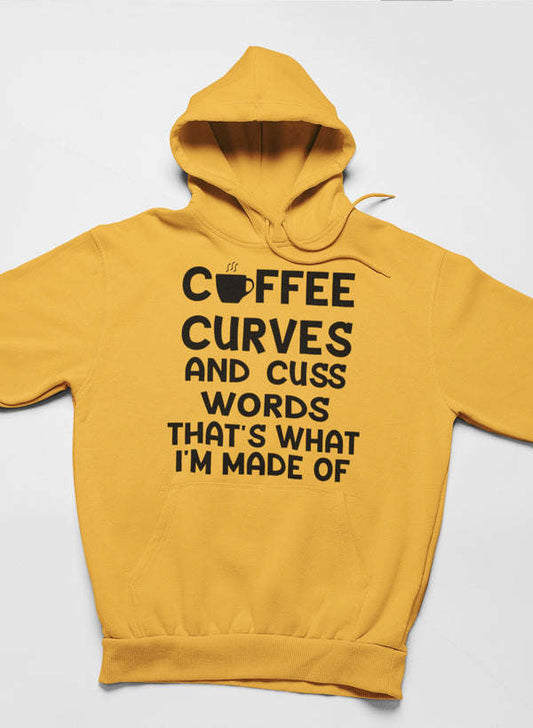 Coffee Curves & Cuss Words Hoodie - Renee Lane Company