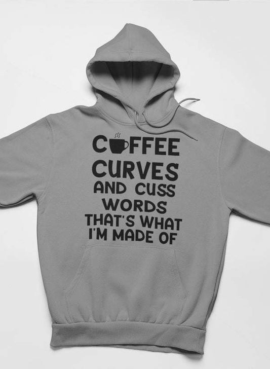 Coffee Curves & Cuss Words Hoodie - Renee Lane Company