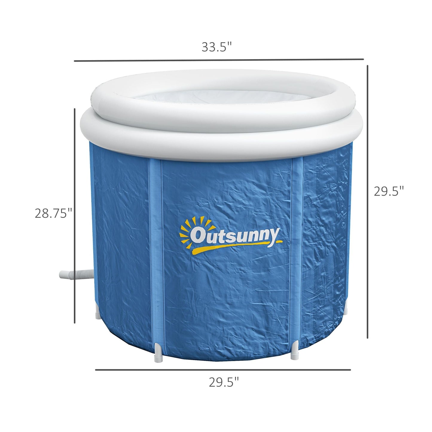 Cold Plunge Tub, Portable Ice Bath Cold Water Therapy Tub with Thermo Lid, for Athletes Recovery, Dark Blue - Renee Lane Company