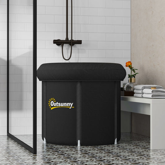 Cold Plunge Tub, Portable Ice Bath with Thermo Lid for Athletes' Recovery, Black - Renee Lane Company
