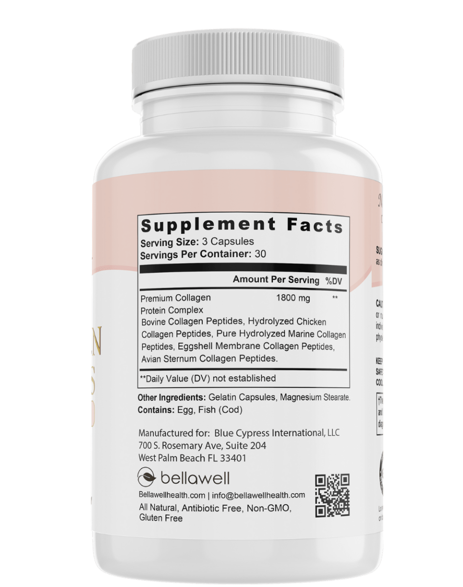 Collagen Peptides Types I, II, III, V, X by Bellawell - Renee Lane Company