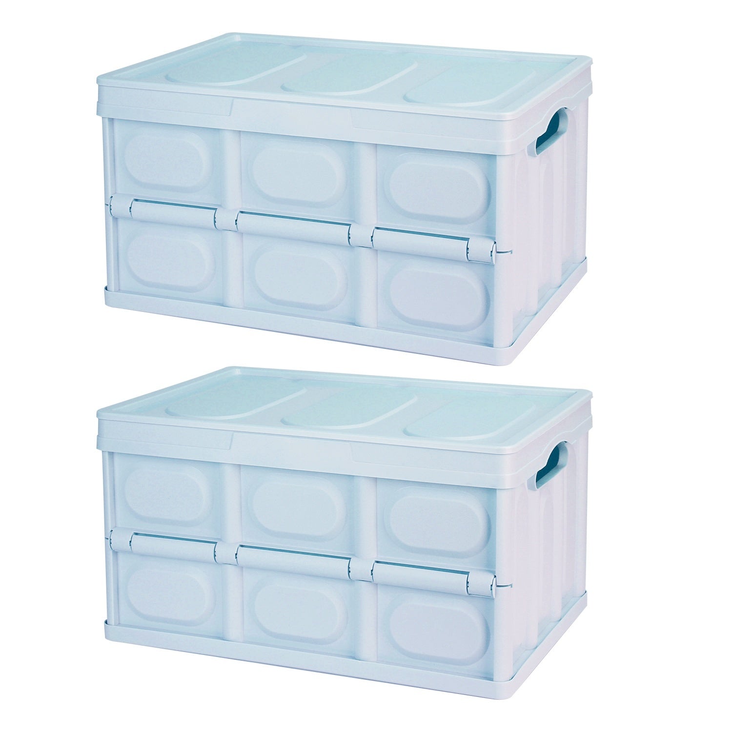 Collapsible Storage Bins With Dustproof Lid Waterproof Interior Bag Handle Stackable Storage Box Container Utility Organizer Crate For Camping Fishing Living Room - Renee Lane Company