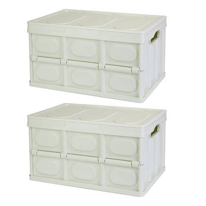 Collapsible Storage Bins With Dustproof Lid Waterproof Interior Bag Handle Stackable Storage Box Container Utility Organizer Crate For Camping Fishing Living Room - Renee Lane Company
