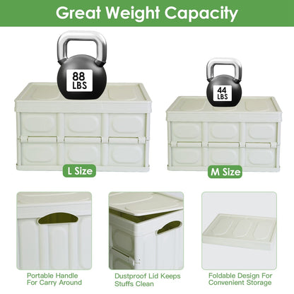 Collapsible Storage Bins With Dustproof Lid Waterproof Interior Bag Handle Stackable Storage Box Container Utility Organizer Crate For Camping Fishing Living Room - Renee Lane Company