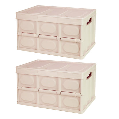 Collapsible Storage Bins With Dustproof Lid Waterproof Interior Bag Handle Stackable Storage Box Container Utility Organizer Crate For Camping Fishing Living Room - Renee Lane Company