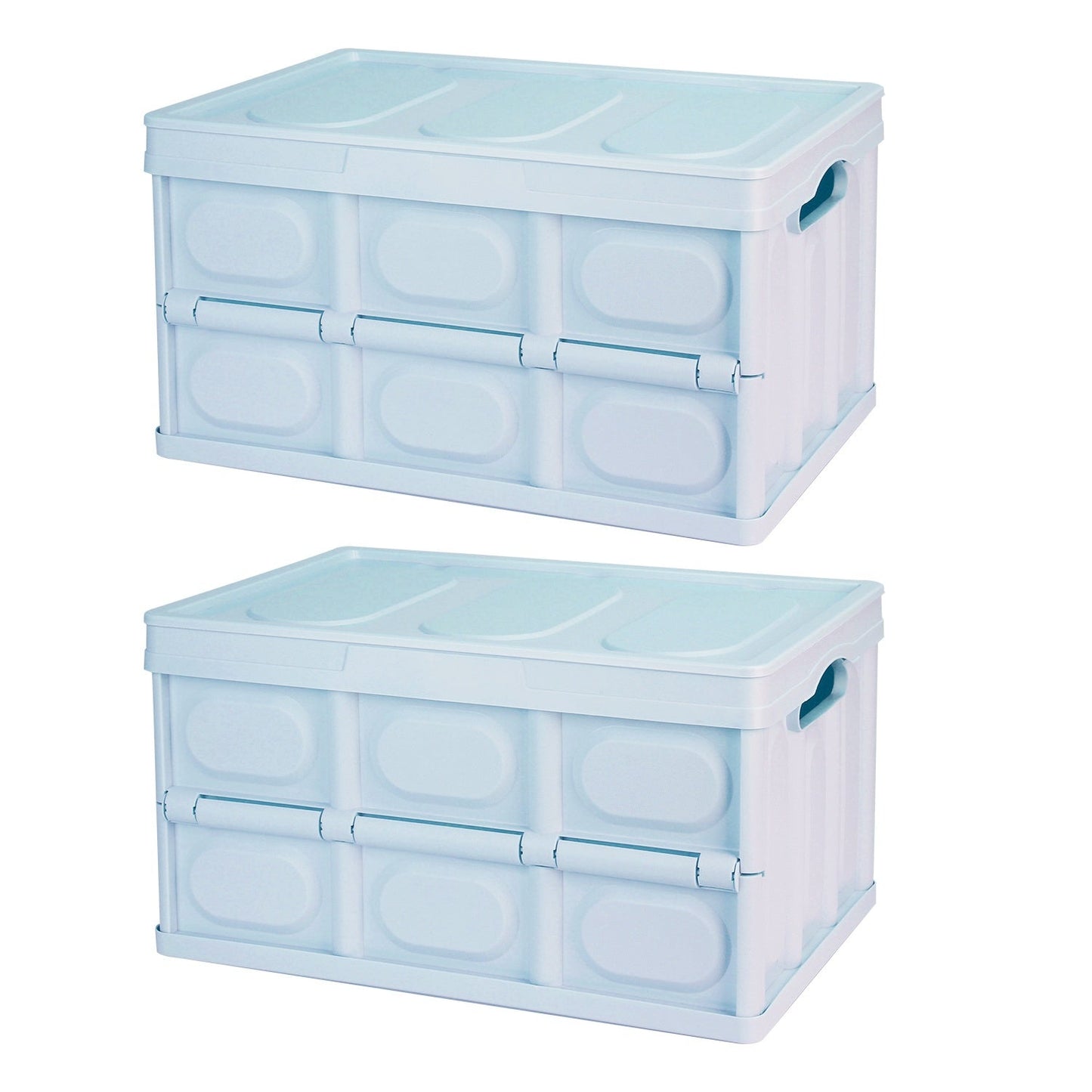 Collapsible Storage Bins With Dustproof Lid Waterproof Interior Bag Handle Stackable Storage Box Container Utility Organizer Crate For Camping Fishing Living Room - Renee Lane Company
