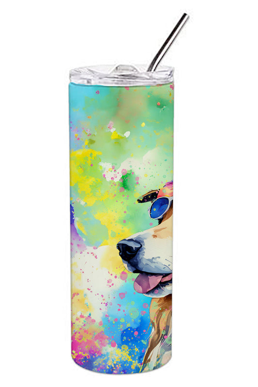 Collie Hippie Dawg Stainless Steel Skinny Tumbler Vacuum Double Walled Reusable Insulated Tumbler Travel Cup for Coffee Cocktails Gift with Lid, 20 oz - Renee Lane Company