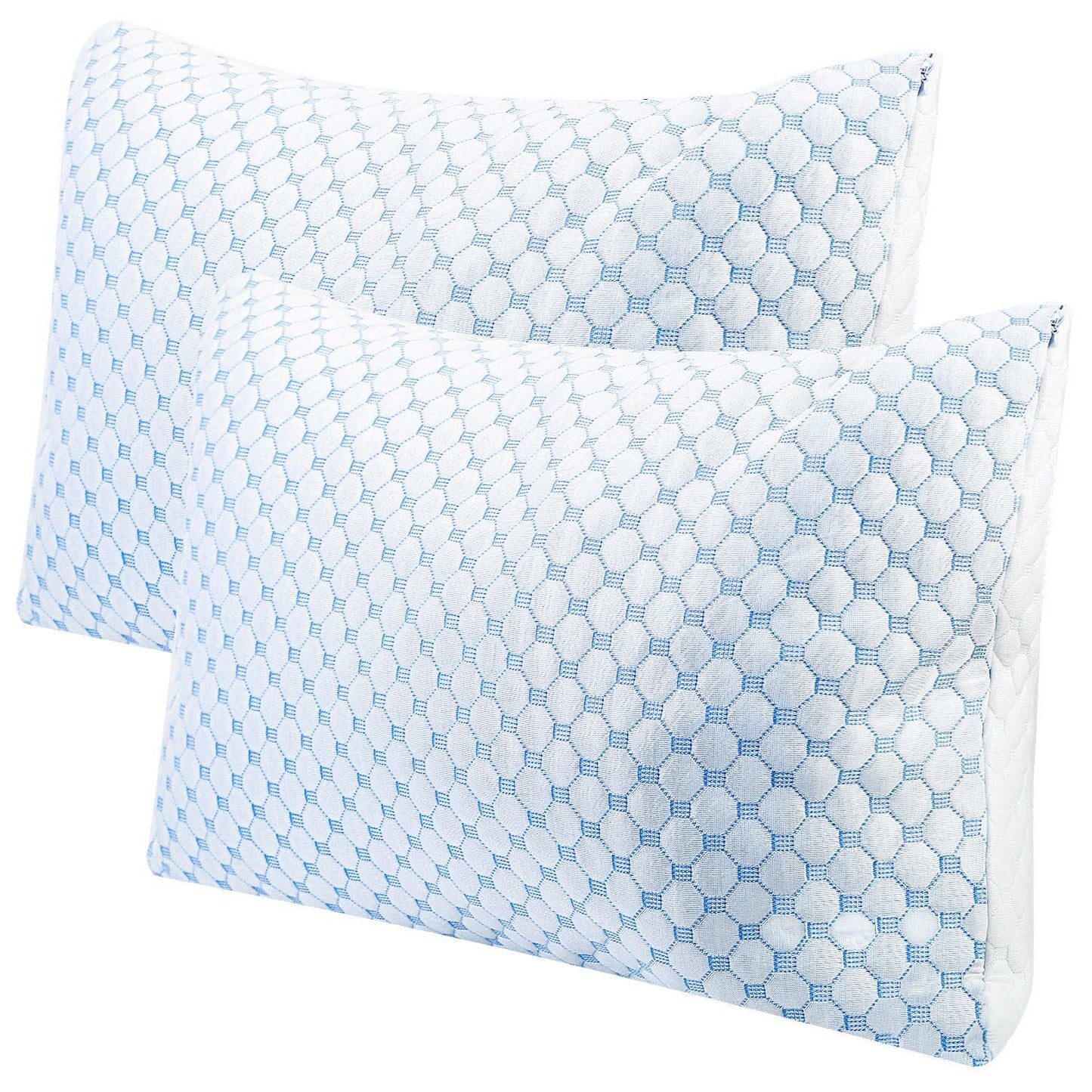 Cooling Memory Foam Pillow Ventilated Soft Bed Pillow w/ Cooling Gel Infused Memory Foam 2Pcs Queen Size - Renee Lane Company