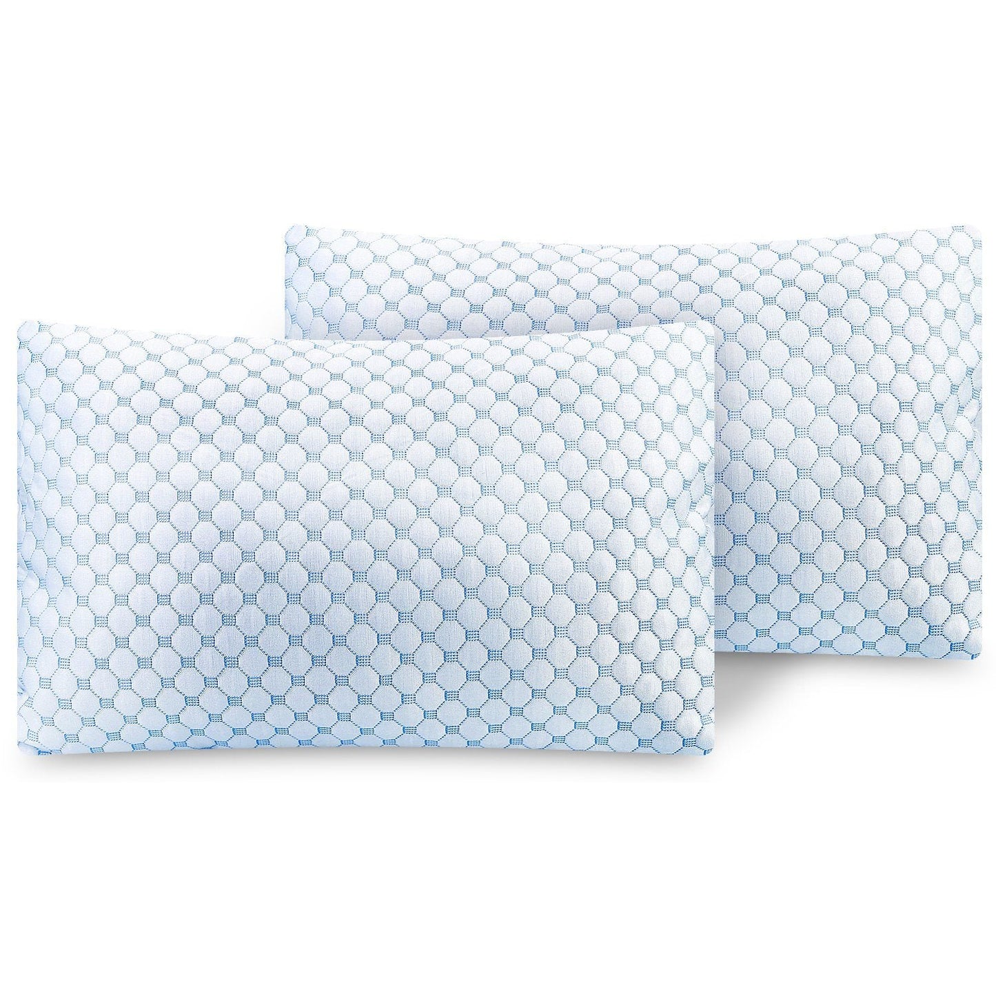 Cooling Memory Foam Pillow Ventilated Soft Bed Pillow w/ Cooling Gel Infused Memory Foam 2Pcs Queen Size - Renee Lane Company