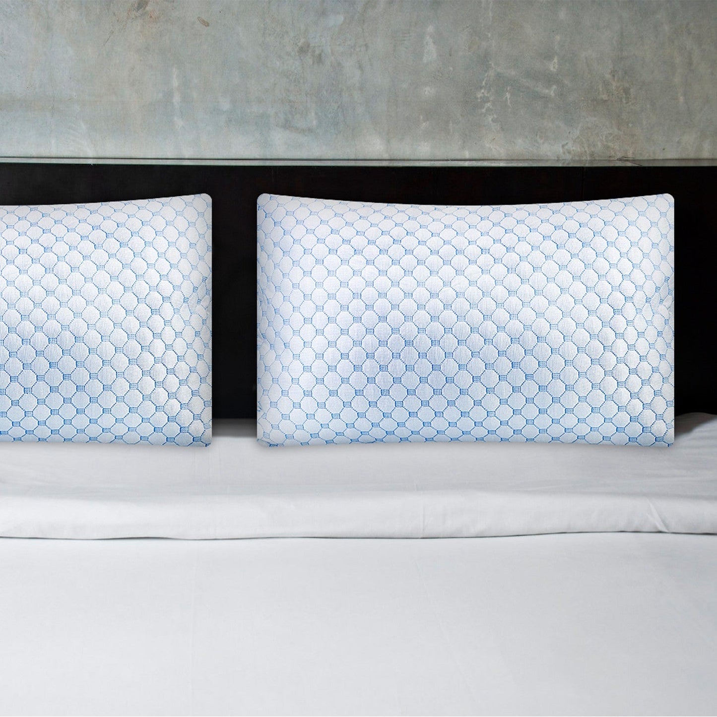 Cooling Memory Foam Pillow Ventilated Soft Bed Pillow w/ Cooling Gel Infused Memory Foam 2Pcs Queen Size - Renee Lane Company