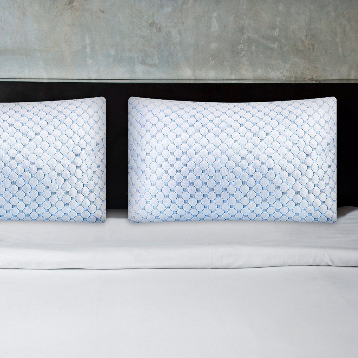 Cooling Memory Foam Pillow Ventilated Soft Bed Pillow w/ Cooling Gel Infused Memory Foam 2Pcs Queen Size - Renee Lane Company