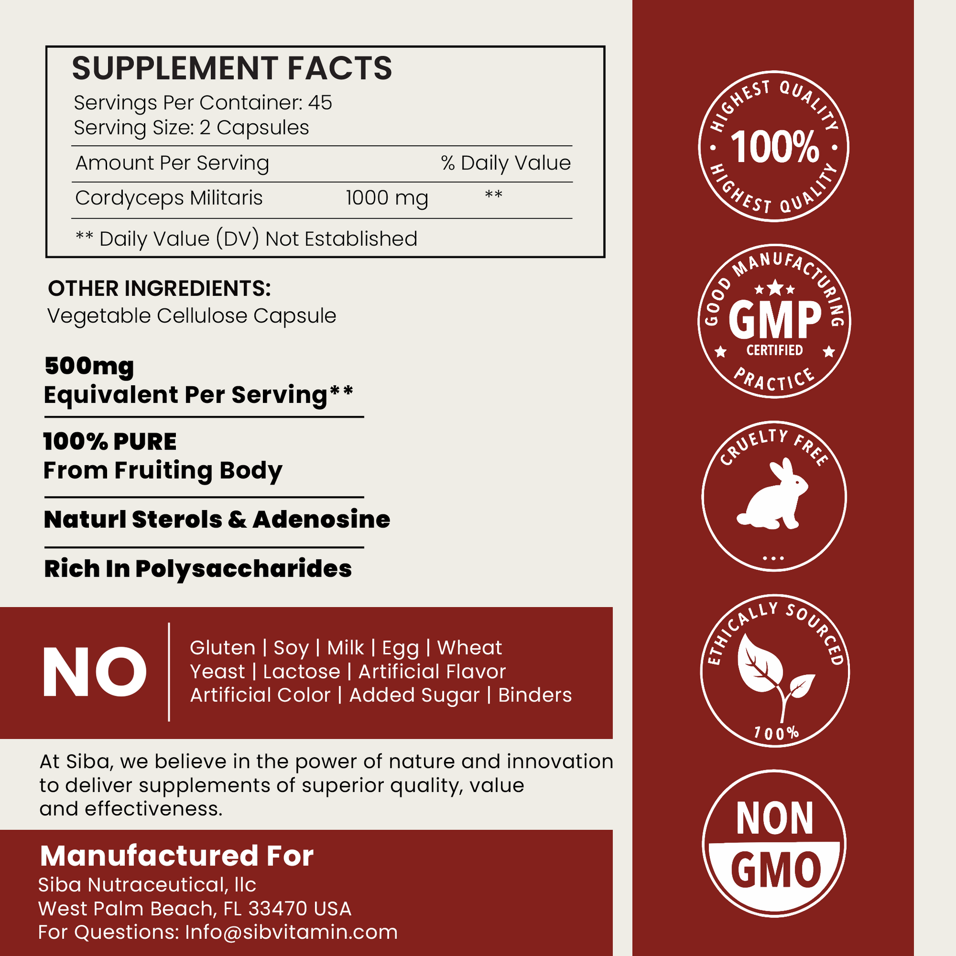 Cordyceps Militaris Mushroom Capsules - Renee Lane Company