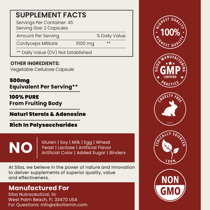 Cordyceps Militaris Mushroom Capsules - Renee Lane Company