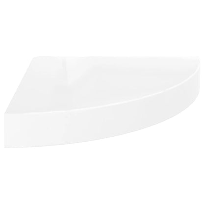 Corner Shelf Set of 2 High gloss white Honeycomb MDF, metal - Renee Lane Company