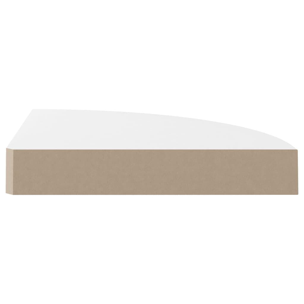 Corner Shelf Set of 2 High gloss white Honeycomb MDF, metal - Renee Lane Company