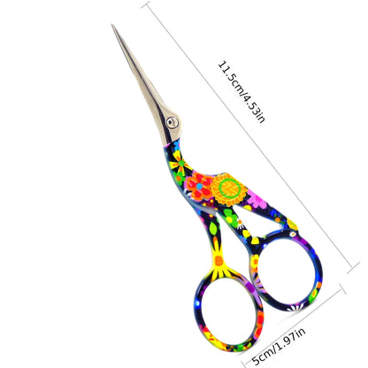 Craft Scissors Stork Sewing Embroidery Scissors With Leather Scissors Cover Bird Scissor For Fabric Cutting Paper Crafting Office Scissors Sewing Handicrafts Tool - Renee Lane Company