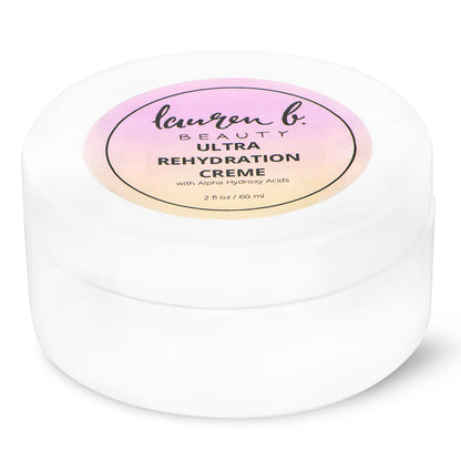 Lauren B Beauty ultra rehydration cream jar, white container with pink label