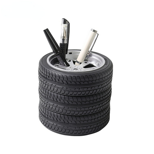 Creative Pen Holder Tire Modeling Gifts, Desktop Reception PVC Tire Penholder For Home Room/Office/School Art Supplies - Renee Lane Company