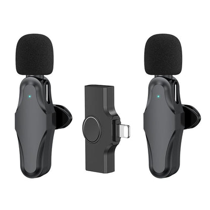 Cross border new 2.4G wireless lavalier microphone Tiktok live broadcast microphone outdoor interview recording professional wireless microphone - Renee Lane Company